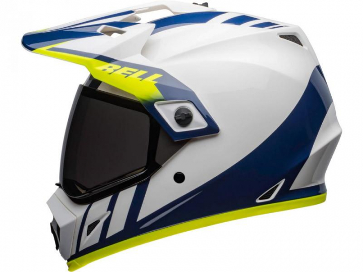 Bell MX-9 MIPS Adventure DASH Branco/Azul/Amarelo